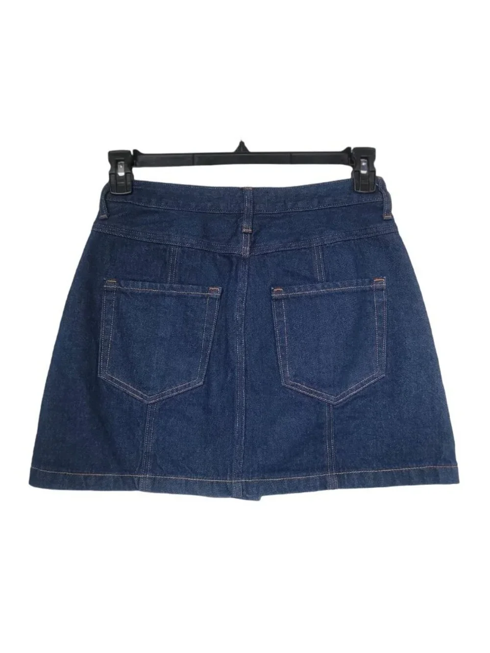 ❤️Abercrombie & Fitch Women Sz 27/4 Dark Blue Button-Front Denim Mini Jean Skirt